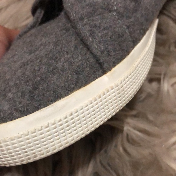 Superga Wool Blend HighTops-Gray-Sz 39.5-Side Zip Details/Lace Up Front - Picture 13 of 16